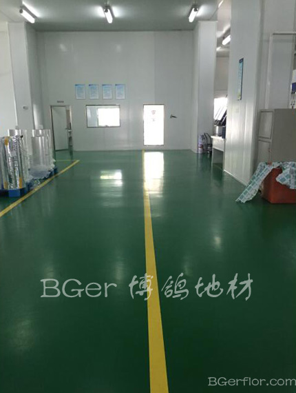 電池廠車(chē)間耐磨地板彩色地坪